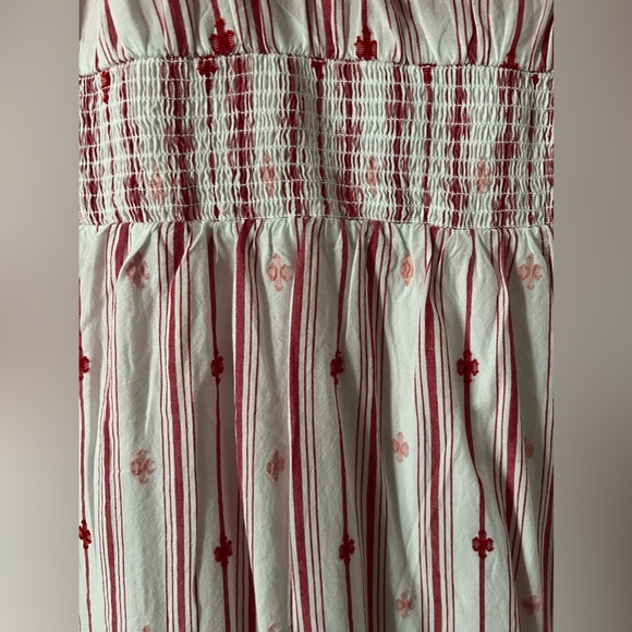 NWT Loft Striped Ruffle Strappy Midi Dress - Picture 7 of 8